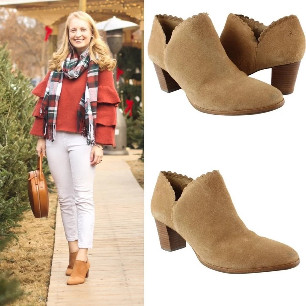 Jack Rogers Marianne scalloped suede boots